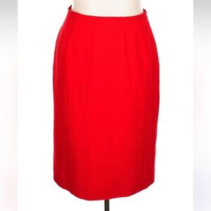Vintage Saville Classic Chic 100% Wool Red Career Pencil Skirt Plus Size 22W